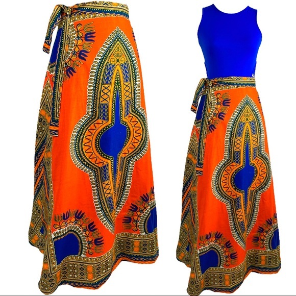 Alf Dresses & Skirts - Alf African Dashiki Print Maxi Wrap Skirt OS